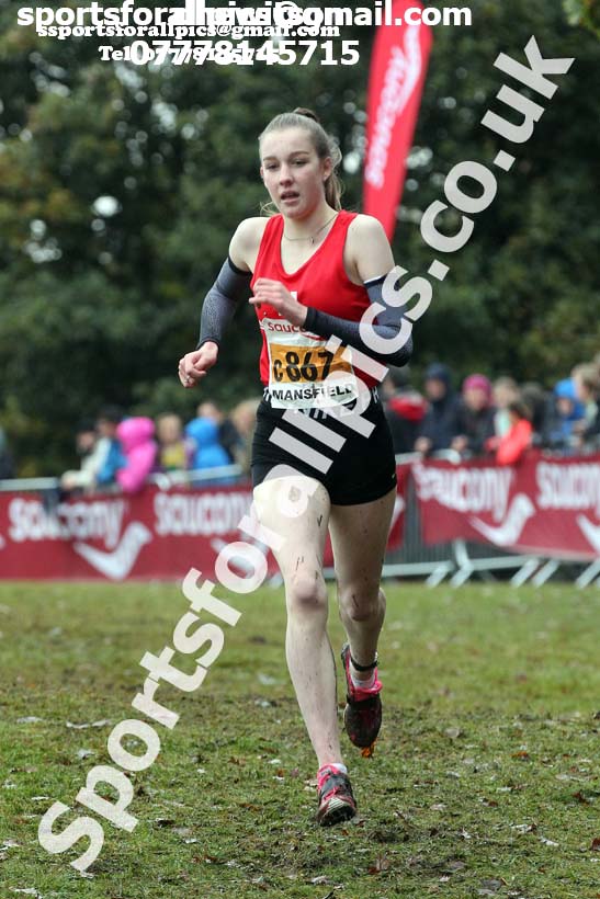 Girls under-15s, National Cross Country Relay Champs., Berry Hill Park, Mansfield.  Photo: David T. Hewitson/Sports for All Pics